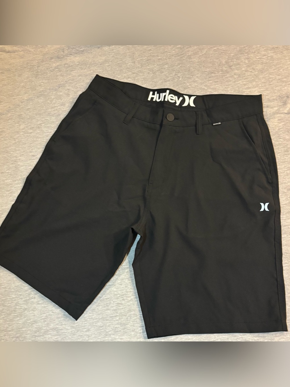 Hurley Black Men’s Hybrid Shorts with Logo Waistband